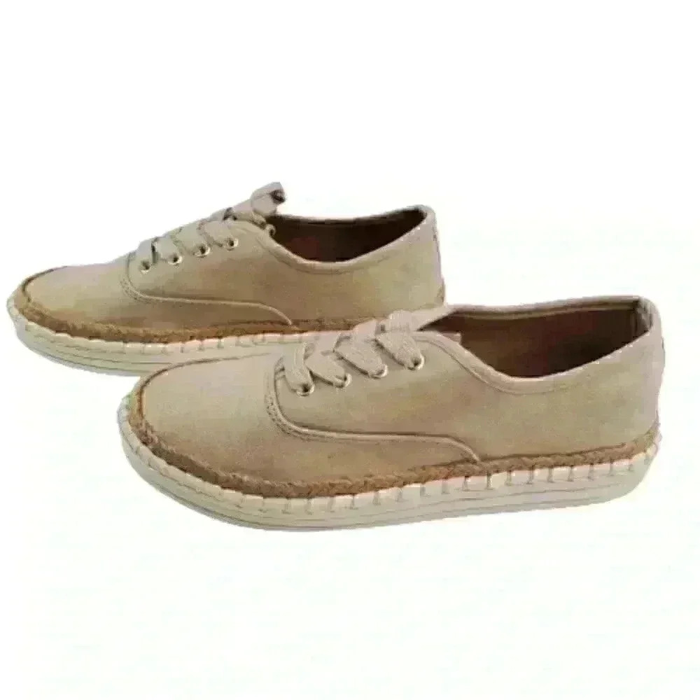Soda Tan Cello Espadrille Sneaker Women's  Lace-Up